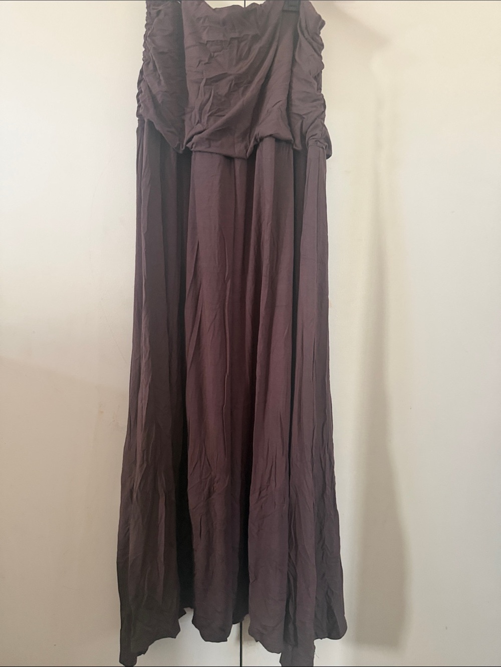 Women's Long Pleated Maxi Skirt - Deep Plum